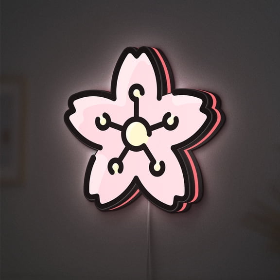Cherry Blossom LED Lightbox - Nature Botanical Flower Decor, Custom Led Sign for Home Office Shop Decor (Height 16 inch, 40cm)