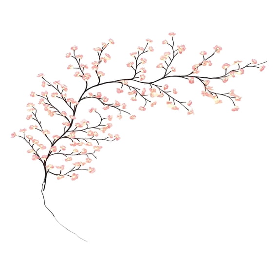 Cherry Blossom LED Tree Branch Vine Lights 63in 48 LEDs USB Powered DIY Flexible lighted Hanging Garland for Bedroom Wall Decor Indoor Ambient Lamp