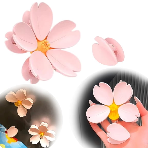Cherry Blossom Magnetic Bag Clips,3D food clips,Grip Sticks Food Clips for BagsPink Sakura Food Sealing Clips for Kitchen, Decorative Fridge Magnets, 2 Flower 10 Clips,Grip Sticks Food Clips for Bag