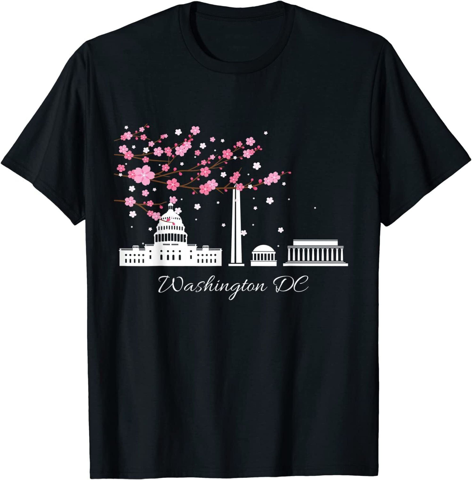 Cherry Blossom Monuments & Memorials Tee: Celebrate Washington DC's 