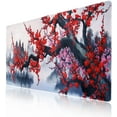 thumbnail image 1 of Cherry Blossom Mouse Pad Japanese Sakura Watercolor Hill Extended Desk Mat 90X40 cm Non-Slip Rubber Base Stitched Edge Large XXL Playmat for Keyboard Gaming Laptop Computer Desktop,35.4×15.7 Inch, 1 of 6