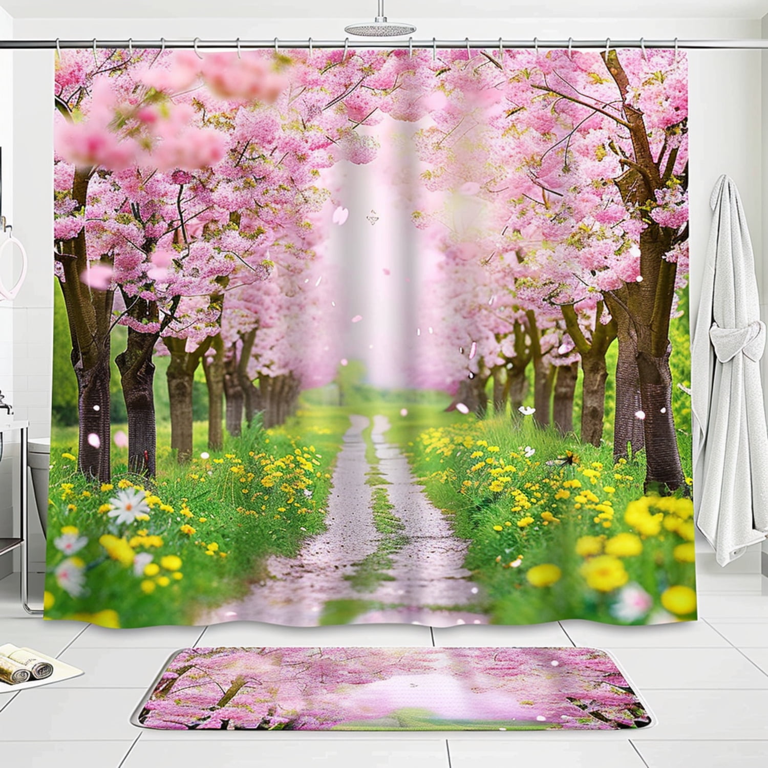 Cherry Blossom Paradise Bathroom Set: Transform Your Space with Serene