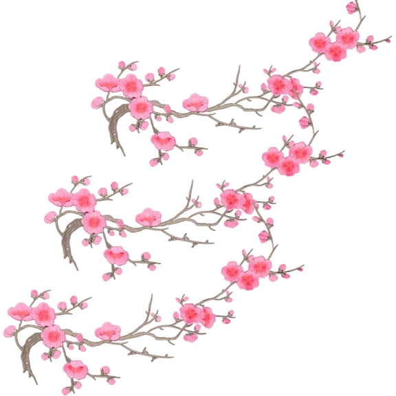 Cherry Blossom Patches, 10Pcs Cherry Blossom Patches Iron On, Appliques DIY Trim for Jeans Garment Cos, for Hats, Shirts, Shoes, Jeans, Bags