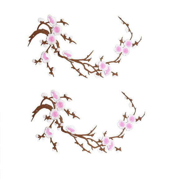 Cherry Blossom Patches Iron on Patches Embroidery Appliques DIY Trim for Jeans Garment Jacket Backpack Decoration Cherry Blossom Patch Flower Pink