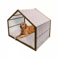 thumbnail image 1 of Cherry Blossom Pet House, Hand Drawn Flourish Cherry Flowers with Distinctive Anthers, Outdoor & Indoor Portable Dog Kennel with Pillow and Cover, 5 Sizes, Dark Taupe Pale Pink, by Ambesonne, 1 of 4