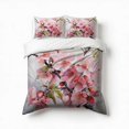 thumbnail image 1 of Cherry Blossom Pink Bedding Set 3 Pcs Soft Microfiber Quilt Cover For Bedroom Decor, Comforter Cover With 2 Pillowcase, 1 of 5
