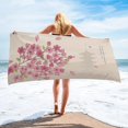 thumbnail image 1 of Cherry Blossom Plum Branch Pink White Bath Towel Microfiber Beach Towel Bathroom Camping Accessories, 1 of 5