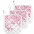 thumbnail image 1 of Cherry Blossom Pot Holders for Kitchen Heatproof Potholder, 3 Pack Gradient Tree Pink Flower Plant Hot Pads Multipurpose Oven Pads Cloth Potholders Trivet for Cooking Baking, 1 of 8