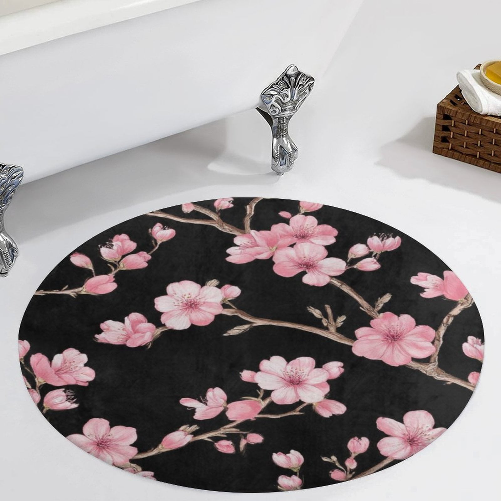 Cherry Blossom Print2 Round Area Carpets Living Room Room Chair Area