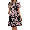 thumbnail image 1 of Cherry Blossom Print Sundress Short Sleeve Dress Summer Women Clothes Dress for Women Dresses, 1 of 7