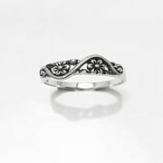 Cherry Blossom Ring - Duet Flowers Ring - Floral Ring - 925 Sterling Silver Boho Flower Ring - Stacking Ring, Midi Ring, Flowers Crown Ring, Gift