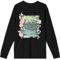 thumbnail image 1 of Cherry Blossom River Adult Black Crew Neck Long Sleee Tee-Medium, 1 of 2