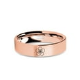 thumbnail image 1 of Cherry Blossom Sakura Engraved Tungsten Rose Gold Ring, Brushed, 6mm, Size 13, 1 of 2