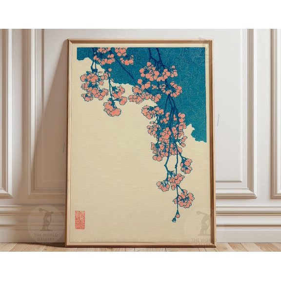 Cherry Blossom Sakura Japanese Botanical Floral Wall Art Print, Unframed Paper Poster 8x10in