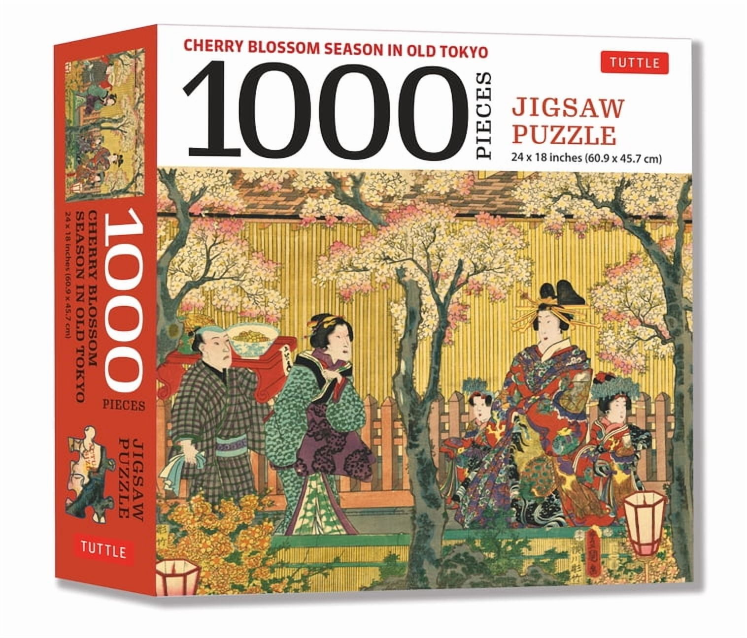 Cherry Blossom Season in Old Tokyo- 1000 Piece Jigsaw Puzzle: Woodblock Print by Utagawa Kunisada (Finished Size 24 in X 18 In) (Other)