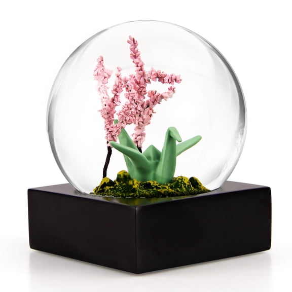 Cherry Blossom Snow Globe for Girls, Thousand Paper Crane Snow Globe Water Globe Home Decor Cherry Snow Globes for Women Kids Christmas Birthday Romantic Gifts,100MM Christmas Snowglobe Y101