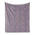 thumbnail image 1 of Cherry Blossom Soft Flannel Fleece Throw Blanket, Japanese Nature Inspired Sakura the of Renewal and Hope, Cozy Plush for Indoor and Outdoor Use, 50" x 60", Blue Grey Green and Pink, by Ambesonne, 1 of 6