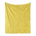 thumbnail image 1 of Cherry Blossom Soft Flannel Fleece Throw Blanket, Naive Spring Floral Design of Cherry Flowers and Floating Petals, Cozy Plush for Indoor and Outdoor Use, 50" x 70", Yellow White Black, by Ambesonne, 1 of 6