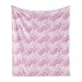 thumbnail image 1 of Cherry Blossom Soft Flannel Fleece Throw Blanket, Overlapping Style Hand Drawn Blossom Flowers Spring Fantasy, Cozy Plush for Indoor and Outdoor Use, 60" x 80", Dried Rose and Pale Pink, by Ambesonne, 1 of 5