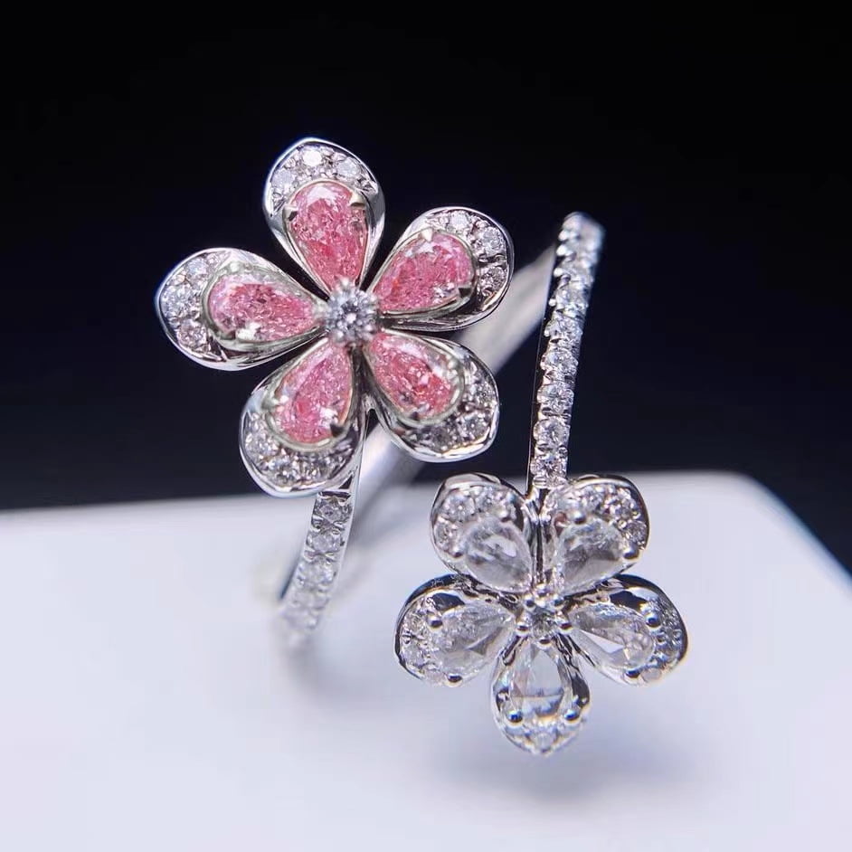Rose Gold Plated Special Elegant Crystal CZ American Diamond Sparkling Adjustable Birds Finger Ring for Women (FL210Y)