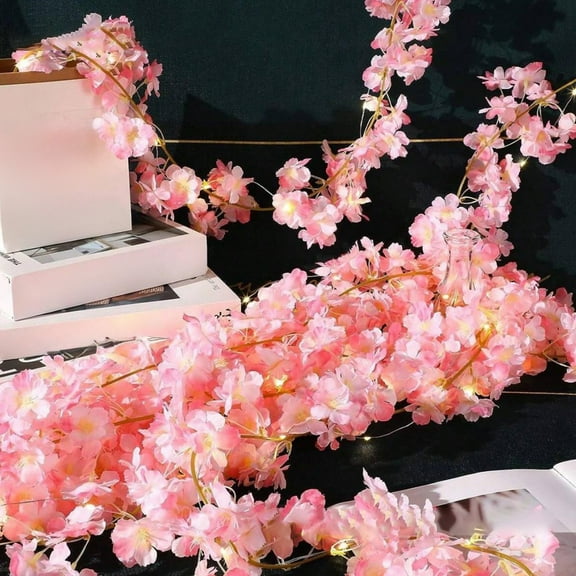 Cherry Blossom String Lights Battery Operated 6.5ft 20 LED Fairy Lights for Indoor Outdoor Garden Wedding Party Courtyard Decoration