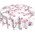 thumbnail image 1 of Cherry Blossom Tablecloth Round Spring Summer Farmhouse Floral Tablecloth Waterproof Polyester Washable Flower Bird Table Cloth Table Cover for Home Party Picnic 60 Inch, 1 of 6