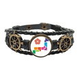 thumbnail image 1 of Cherry Blossom Tokyo City Achievement Culture Leather Braided Ocean Bracelet Wristband, 1 of 4