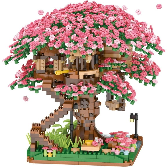 Cherry Blossom Tree Building Set,(2008pcs) Flowers Bonsai Tree Mini Blocks Kit for Adult,Japanese Sakura-Tree House Building Blocks Set,Gift Ideas for Girls 8 10 12 14+