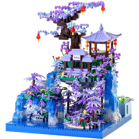 Cherry Blossom Tree Building Set with Gift Box 3320 PCS Sakura Tree House Lights Building Kit, Original Music Symphony Model, Japanese Cherry Bonsai Tree Construction Toy