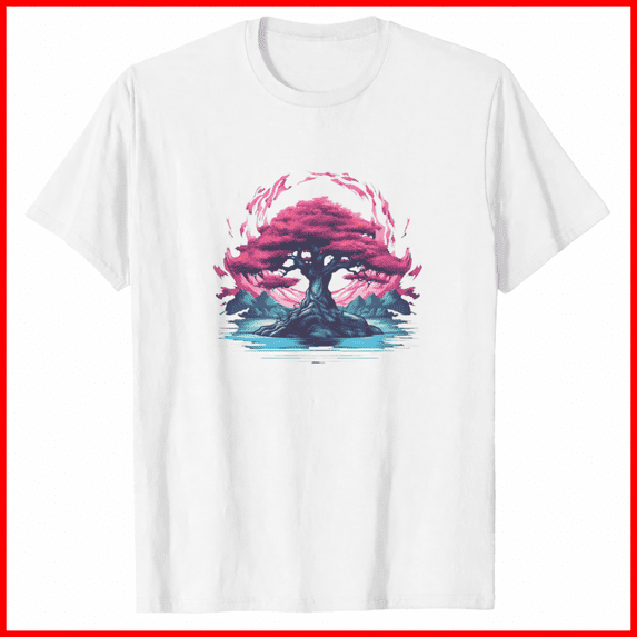 Cherry Blossom Tree Graphic Tee Nature Landscape Spring Floral Shirt ...