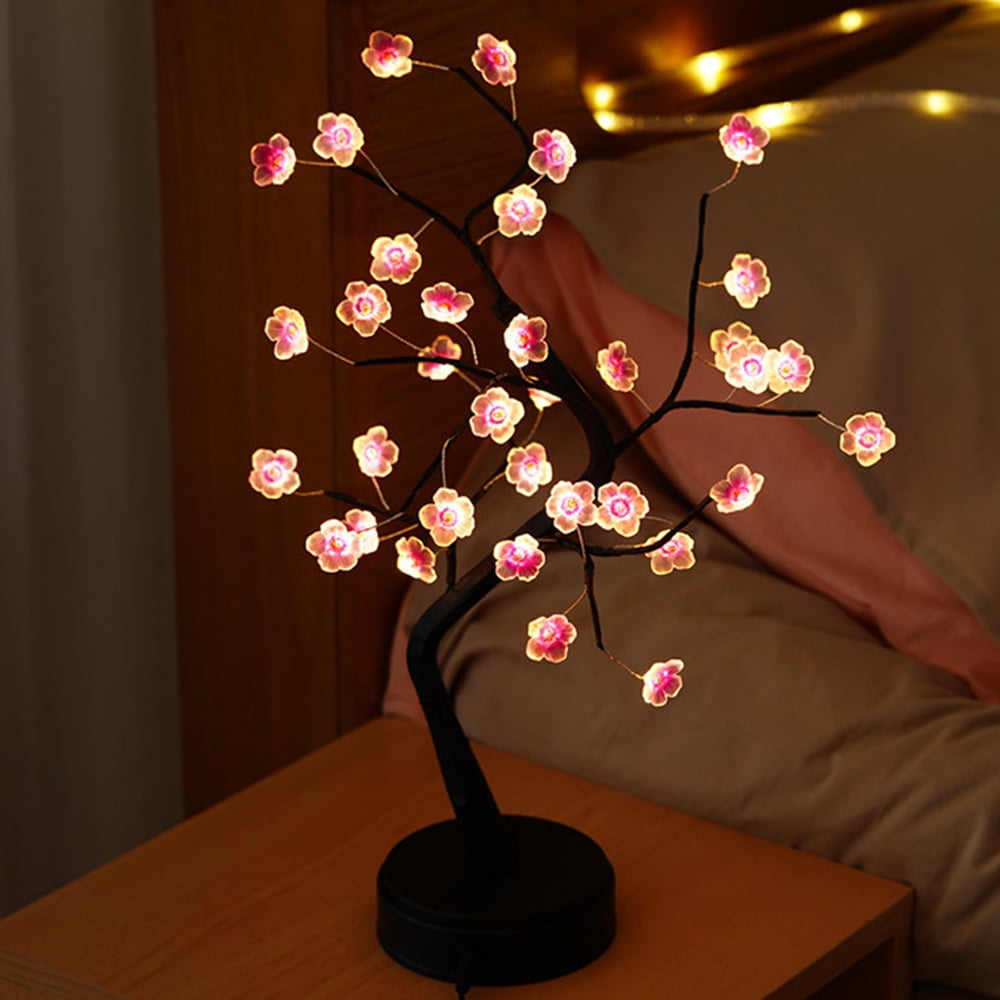 Cherry Blossom Tree Lamp, Bonsai Tree Light with 36 LED Japanese Decor