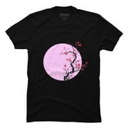 Cherry Blossom Tree Mens Black Graphic Tee - Design By Humans  4XL
