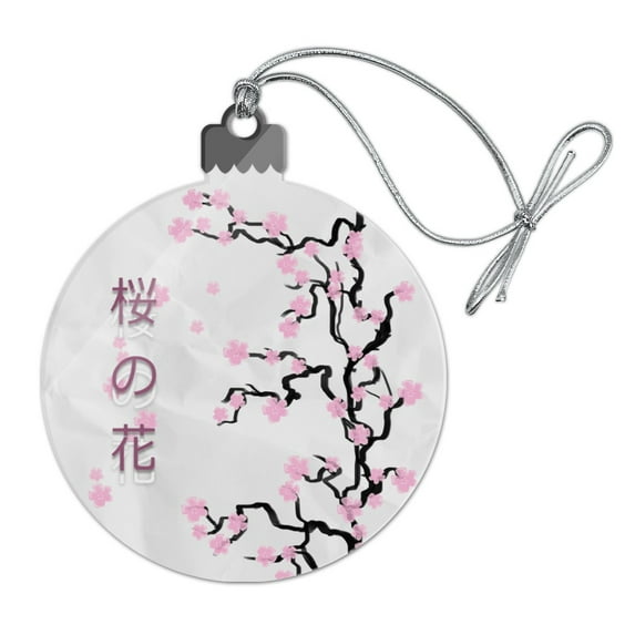 Cherry Blossom Tree Pink Japanese Acrylic Christmas Tree Holiday Ornament