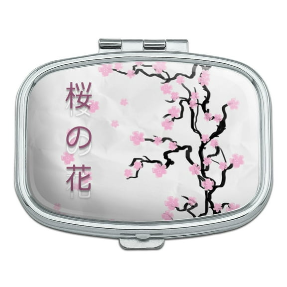 Cherry Blossom Tree Pink Japanese Rectangle Pill Case Trinket Gift Box
