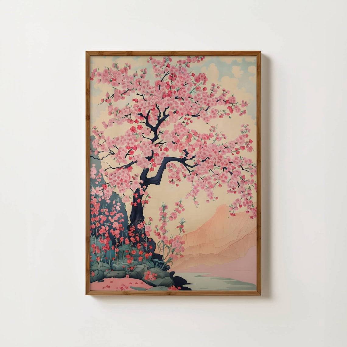 Cherry Blossom Tree Print Japanese Tree Art Sakura Tree Cherry Blossom ...