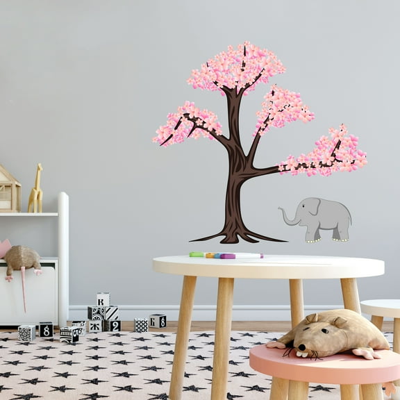 Cherry Blossom Tree Vinyl wall Decal -Floral -Home Decor Art Sticker- Cost Effective alternative to painting - Wall Mural to Transform a Room with a New Look -Size 10" x 9".