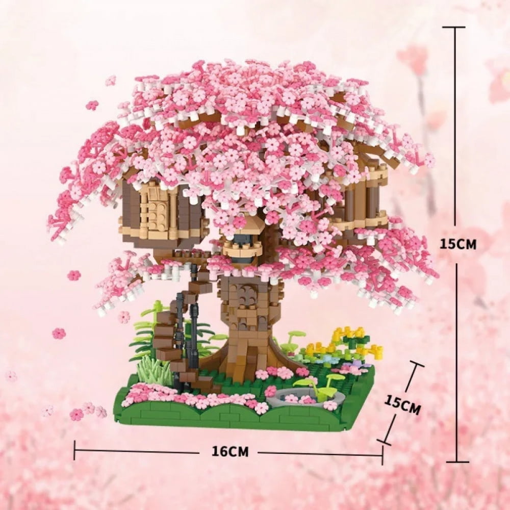 Sakura Costruzioni Casa Sull Albero di Sakura Blocco 1345 Pezzi Set di Costruzione Cabina in Alberi Sakura Botanical Collection Building Set per Adulti Giocattoli Regalo Creativi per Bambini e Adulti