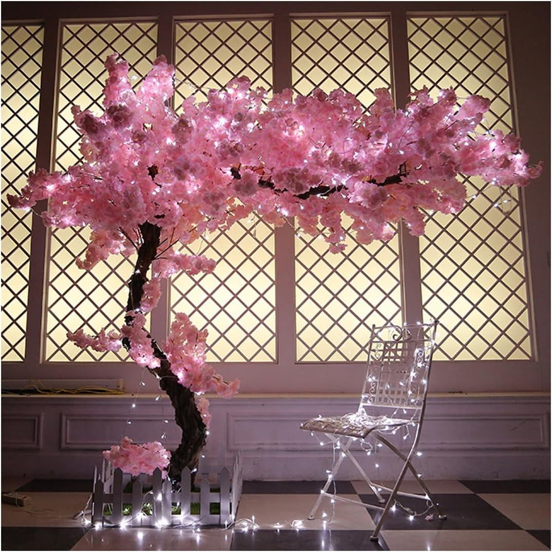Cherry Blossom Trees with Lights Pink Artificial Flowers Handmade Fake