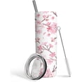 thumbnail image 1 of Cherry Blossom Tumbler With Lid and Straw Stainless Steel 20oz Cherry Blossom Skinny Tumbler Insulated Cups Floral Water Bottle Coffee Mug Travel Tumbler Pineapple Gifts for Women, 1 of 6