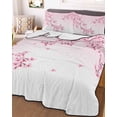 thumbnail image 1 of Cherry Blossom Twin Size Down Alternative Comforter, Lightweight Comforter Quilt Bedding Set with Pillow Shams Gradient Tree Pink Flower Plant All Seasons Bed Comforter Duvet Insert 68"x86", 1 of 7