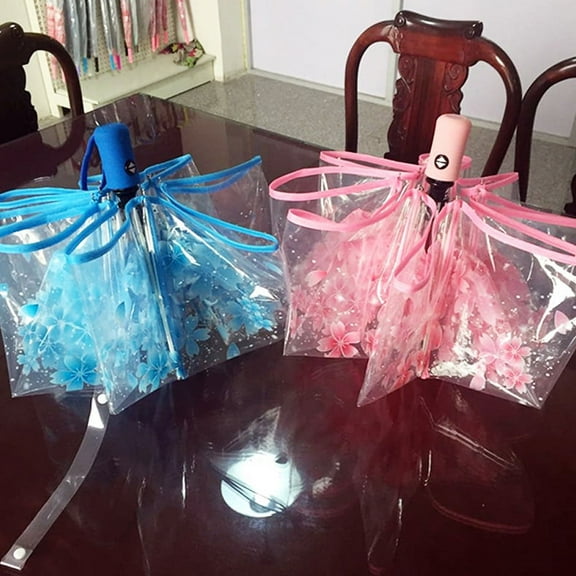 Cherry Blossom Umbrella Transparent Umbrella Compact Umbrella Fashion Folding Umbrella