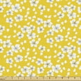 thumbnail image 1 of Ambesonne Cherry Blossom Fabric by the Yard Upholstery, Naive Motif, 10 Yards, Yellow White Black, 1 of 4