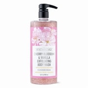 The Spathecary Cherry Blossom & Vanilla Exfoliating Body Wash with Coconut and Asian Pear & Collagen | Moisturize Renew & Exfoliate, 32 oz.