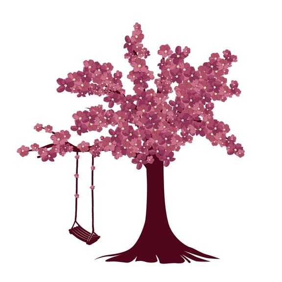 Cherry Blossom Vinyl Decal -Home Decor Art Sticker-– Cost Effective alternative to painting - Wall Mural to Transform a Room with a New Look -Size: 9" x 10".