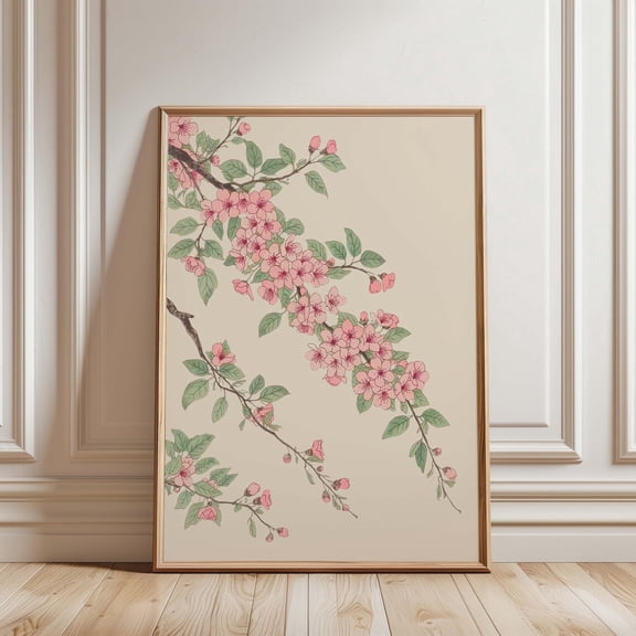 Cherry Blossom Wall Art Japanese Sakura Botanical Home Decor