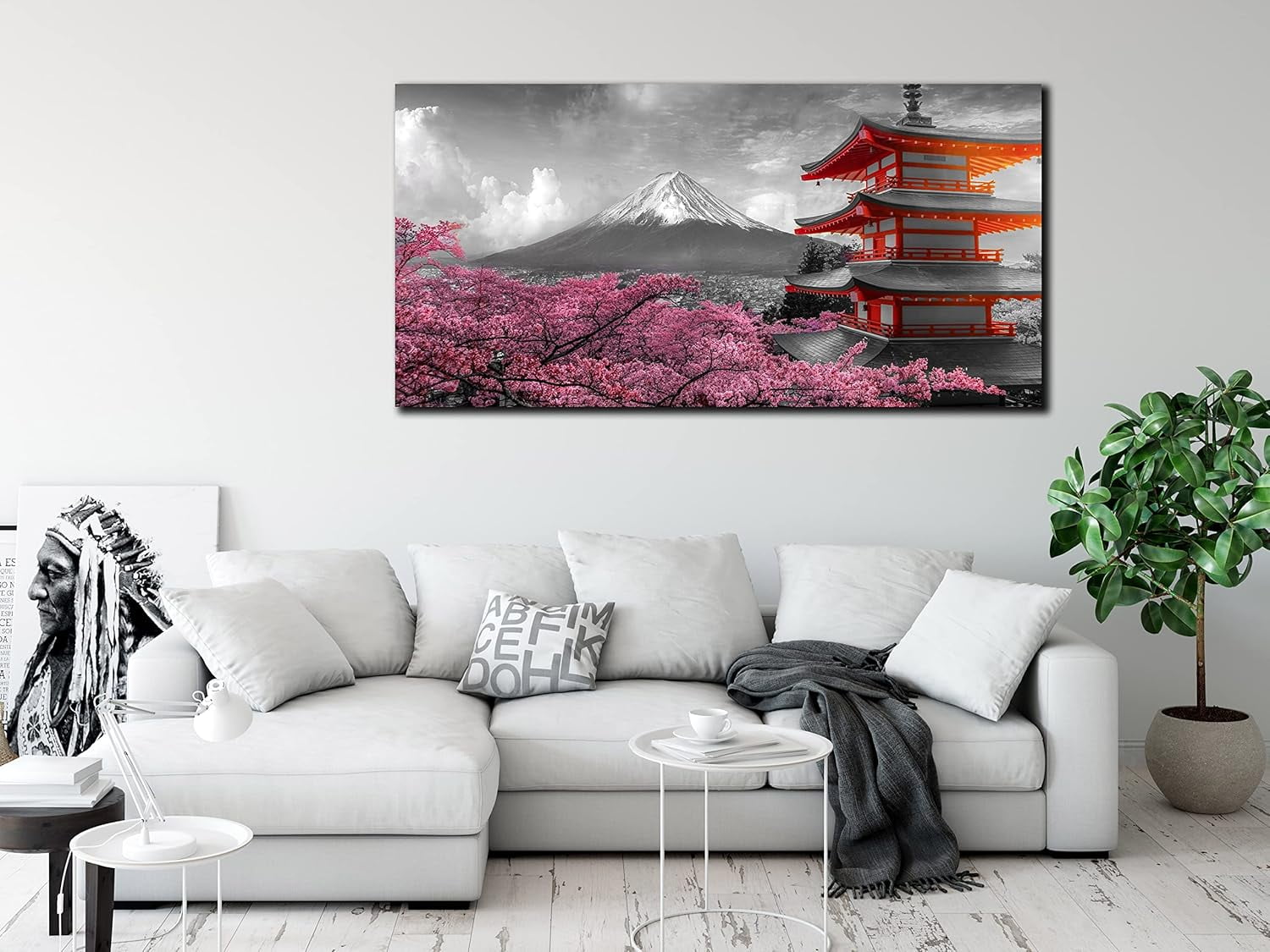 Cherry-Blossom-Wall-Art-for-Living-Room-Large-Size---Pink-Wall-Art ...