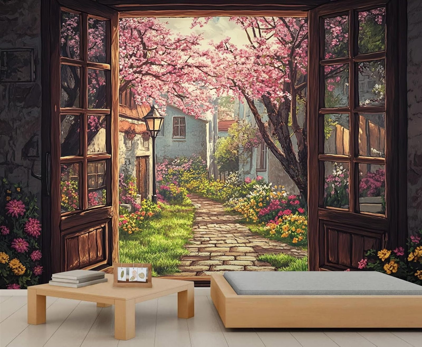 Cherry Blossom Wall Mural - Wildflowers Wall Murals, Pastoral Rustic Hd ...