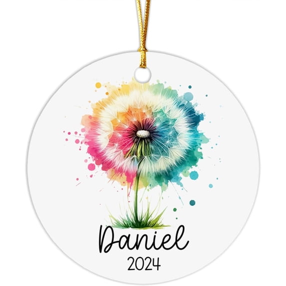Cherry Blossom Watercolor Ornament, Personalized Name & Year Cherry Blossom Ornament Cherry Blossom Christmas 2025 Ornament, Gifts for Women Mom Grandma, Custom Flower Ornament Christmas 6GYvyi