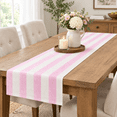 Cherry Blossom & White Striped Linen Table Runner, 14 X 60 Inch ...