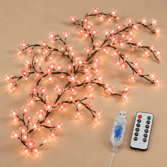 Cherry Blossom Willow Vine LED Branch Lights, 7.55ft 144 LED, Wall Decor for Indoor Spaces